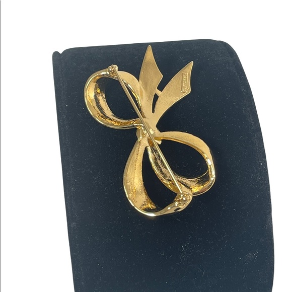 Vintage gold NINA RICCI bow brooch large - Picture 7 of 7